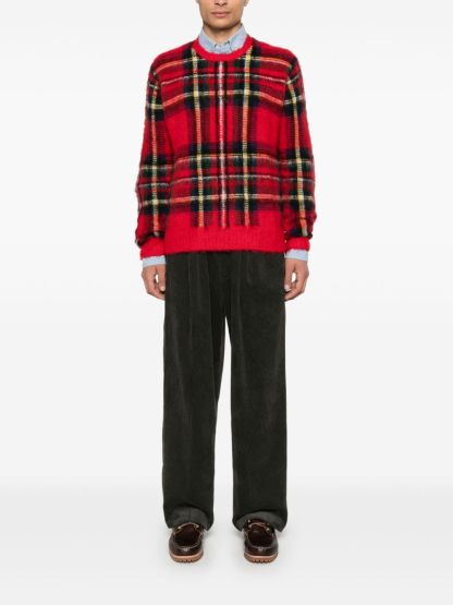 POLO  Men's Long Sleeve Pullover in Plaid-OSI