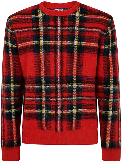 POLO  Men's Long Sleeve Pullover in Plaid-OSI