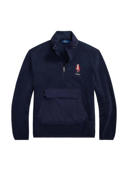 POLO  Fleece Hybrid Sweatshirt with Holiday Bear - Long Sleeve-OSI