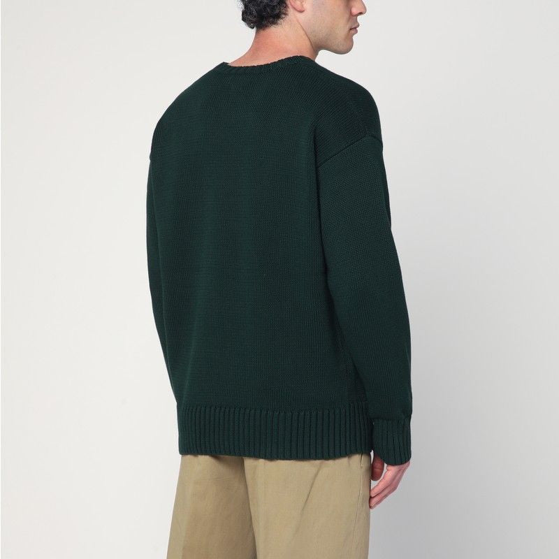 POLO  Big-Fit Crew Neck Sweater with Inlaid Logo-OSI