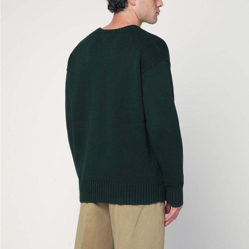 POLO  Big-Fit Crew Neck Sweater with Inlaid Logo-OSI