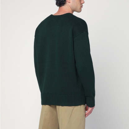POLO  Big-Fit Crew Neck Sweater with Inlaid Logo-OSI