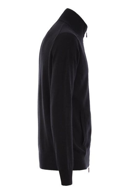 POLO  Wool Zip-Up Sweater with Mock Neck - Regular Fit-OSI