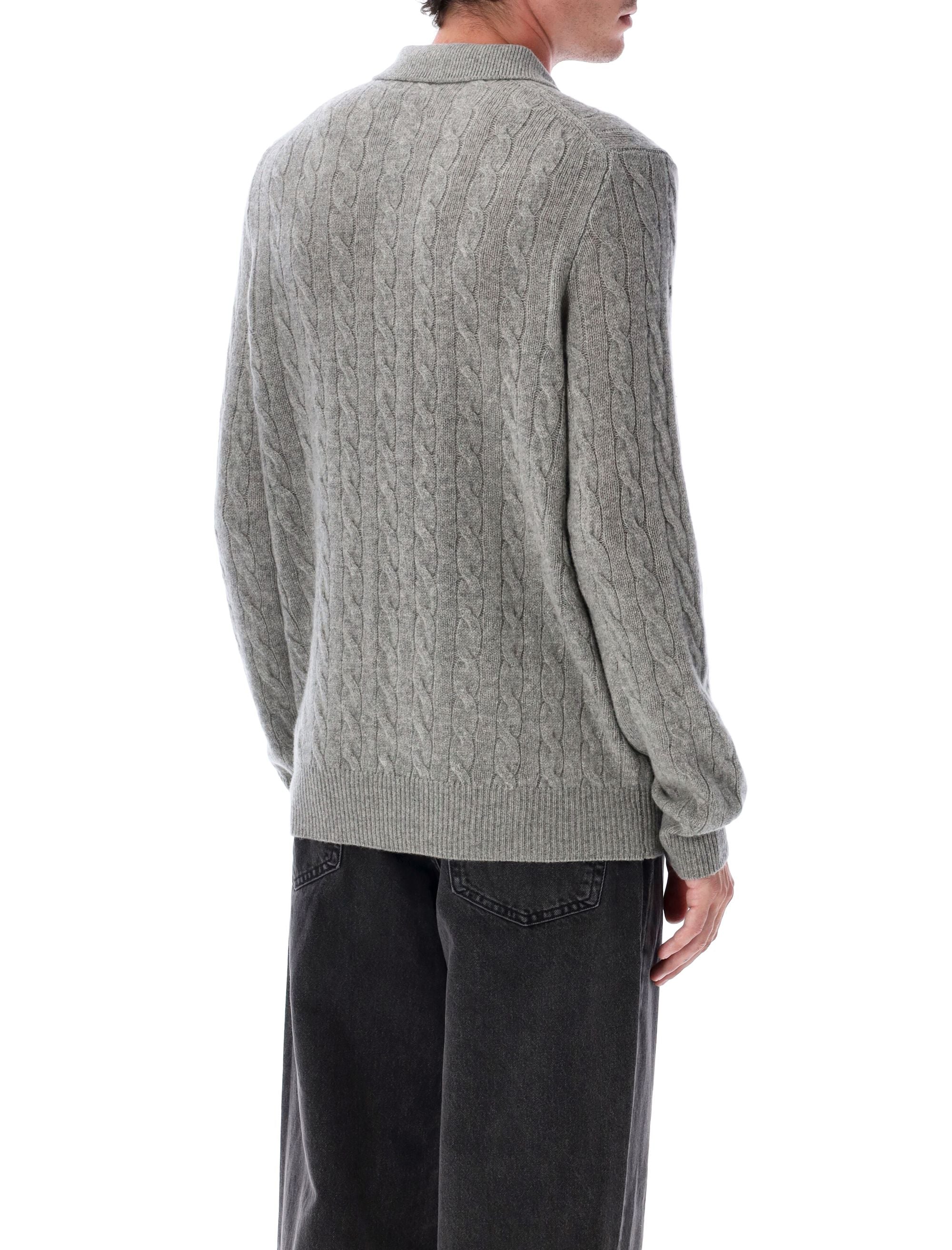POLO  Cable Knit Polo for Men - FW25 Collection-OSI