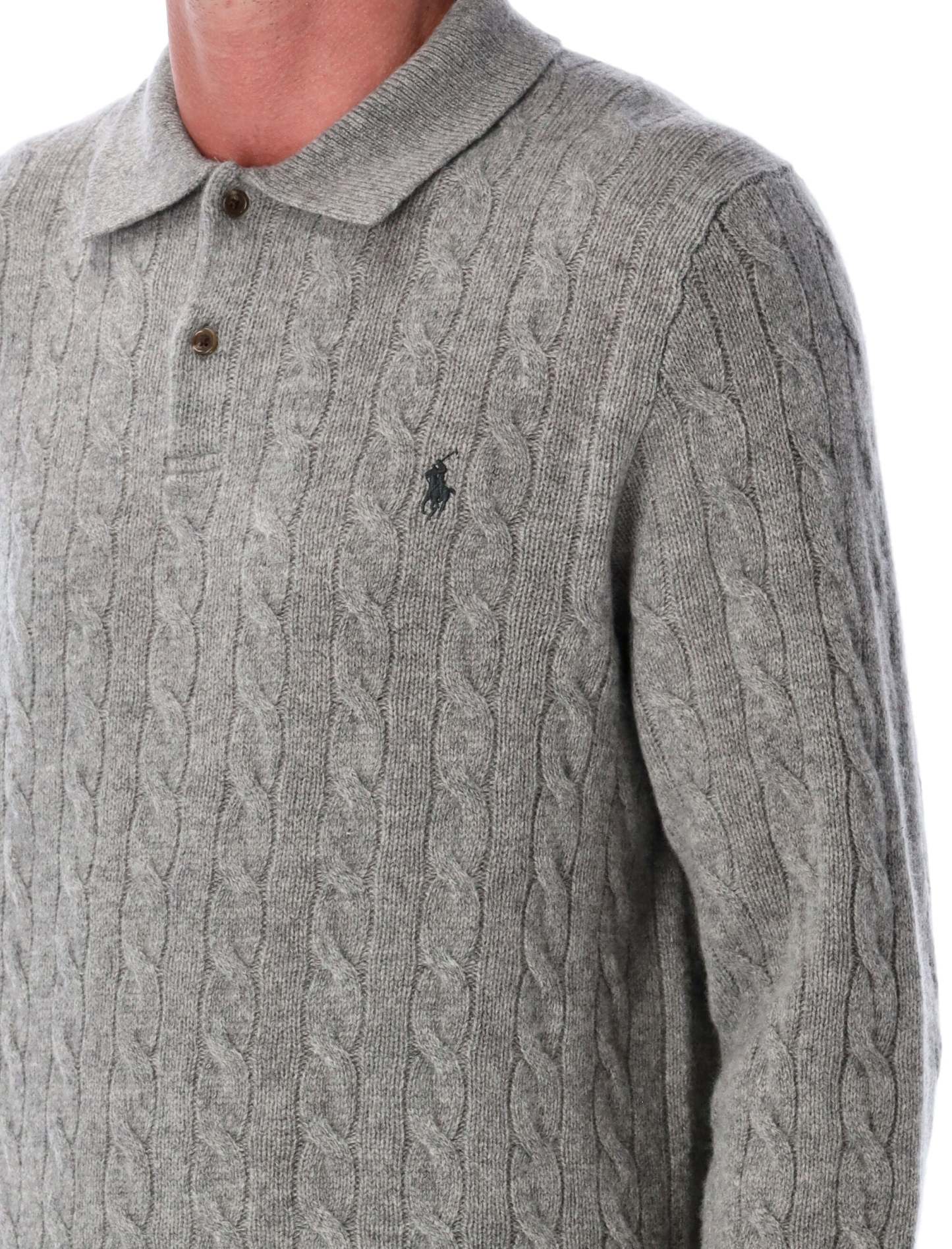 POLO  Cable Knit Polo for Men - FW25 Collection-OSI