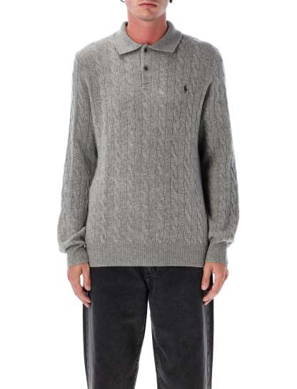 POLO  Cable Knit Polo for Men - FW25 Collection-OSI