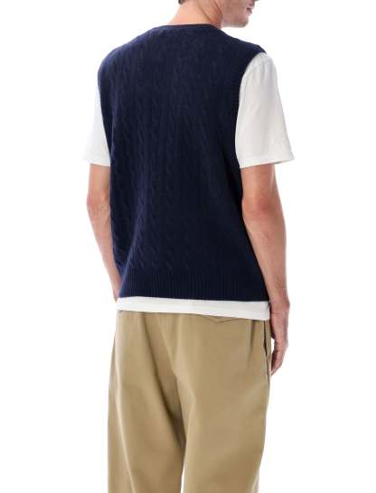 POLO  Classic Cable-Knit Cashmere Sleeveless Jumper-OSI