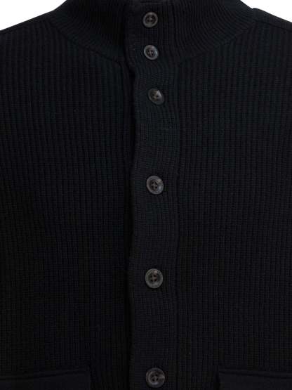 POLO  Wool Cardigan with Mock Neckline - Regular Fit-OSI