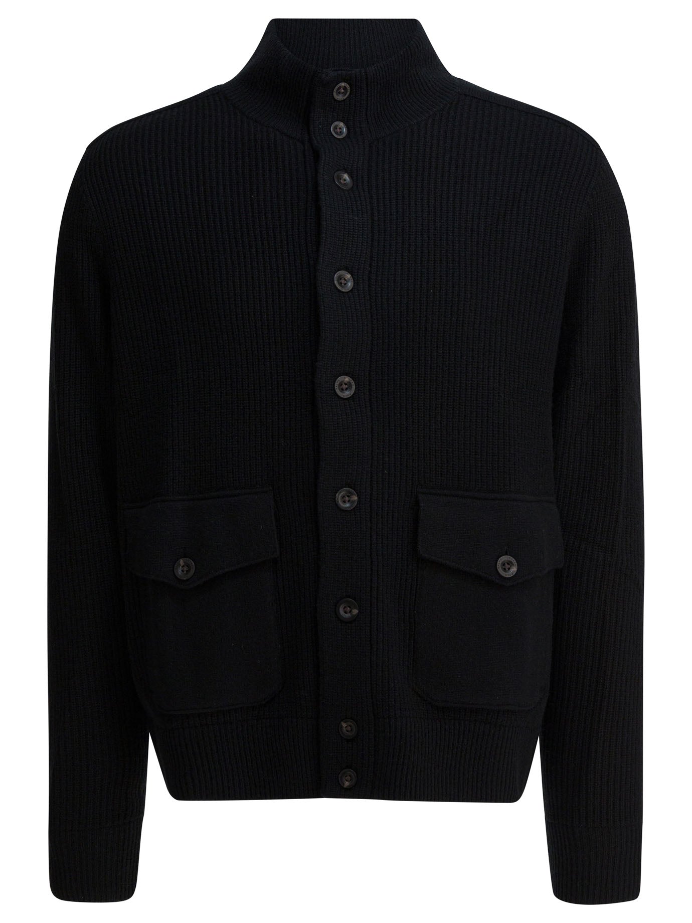 POLO  Wool Cardigan with Mock Neckline - Regular Fit-OSI