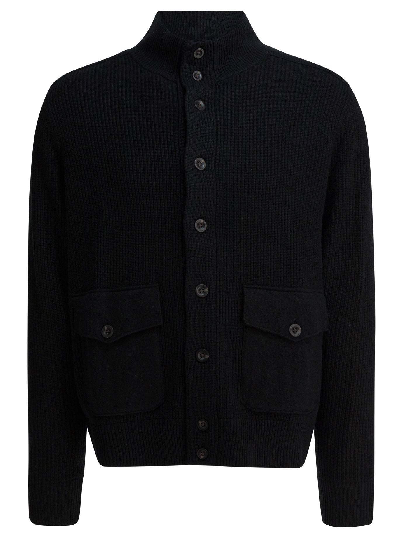 POLO  Wool Cardigan with Mock Neckline - Regular Fit-OSI