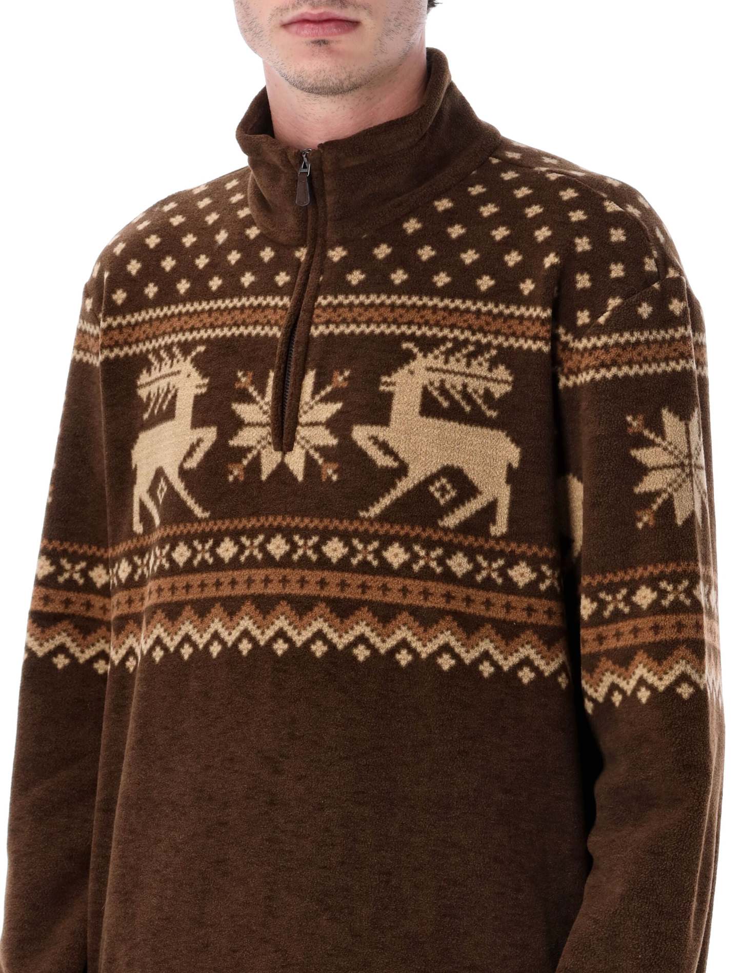 POLO  Recycled Fleece Half-Zip Sweater-OSI