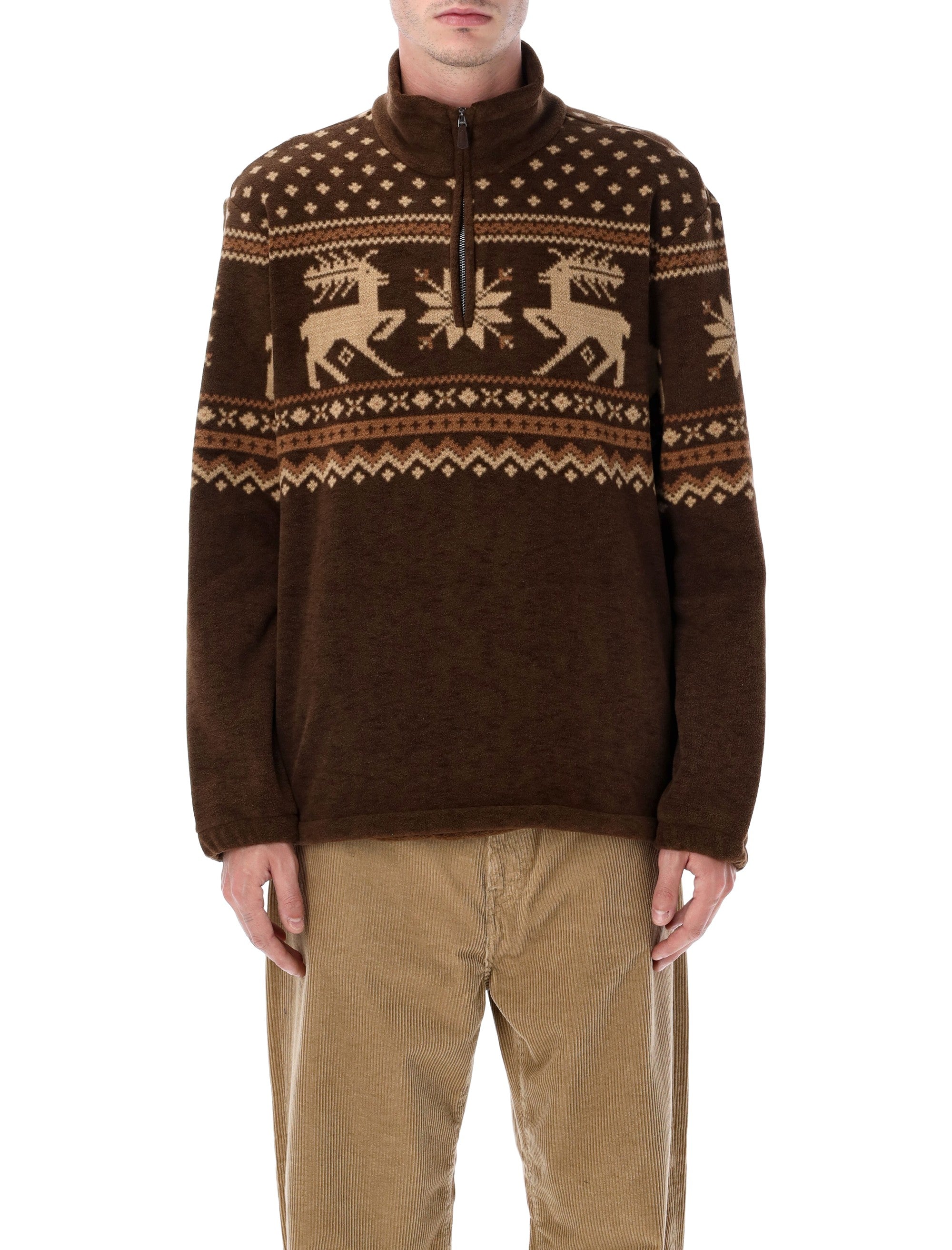 POLO  Recycled Fleece Half-Zip Sweater-OSI