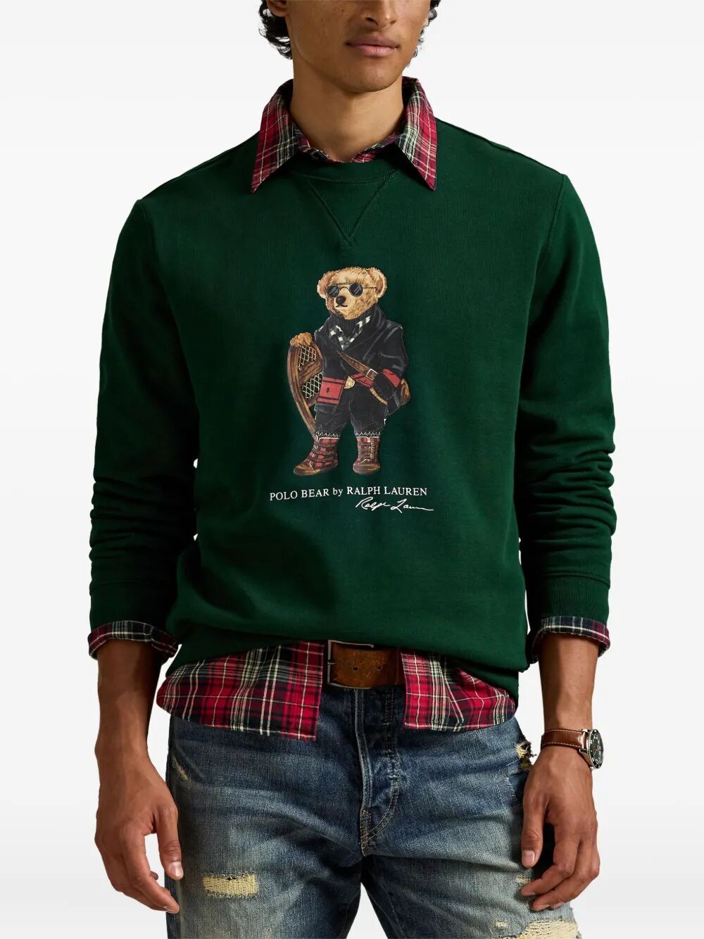 POLO  Men's Polo Bear Crewneck Sweatshirt-OSI
