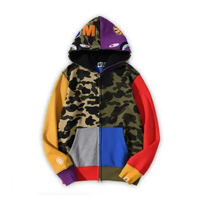  Camo Shark Full Zip Hoodie-OSI
