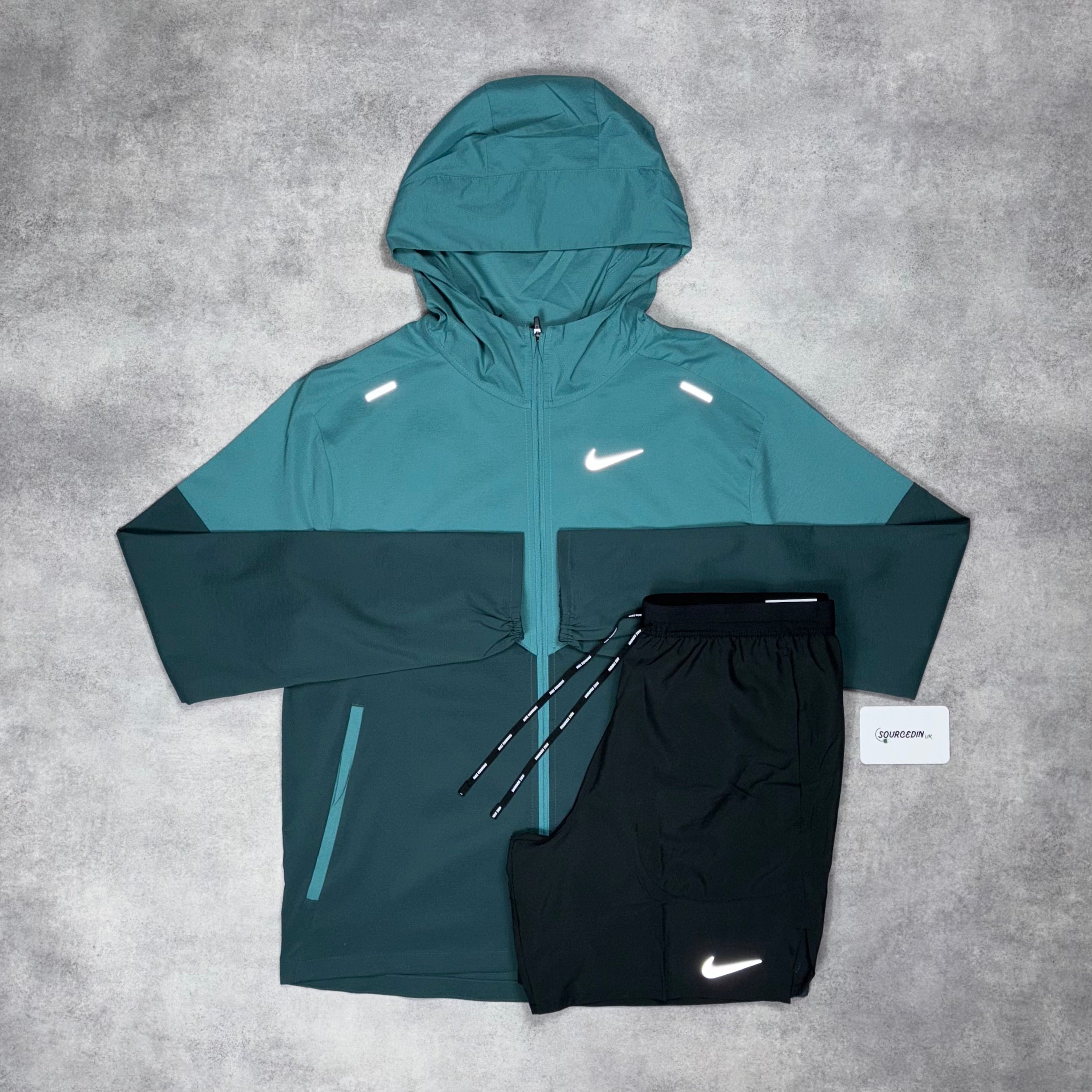 Uv Windrunner Jacket Teal & Black/Grey 7” Flex Stride Short Set-OSI