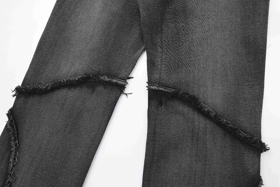 Crisscross Stitch Baggy Jeans-OSI