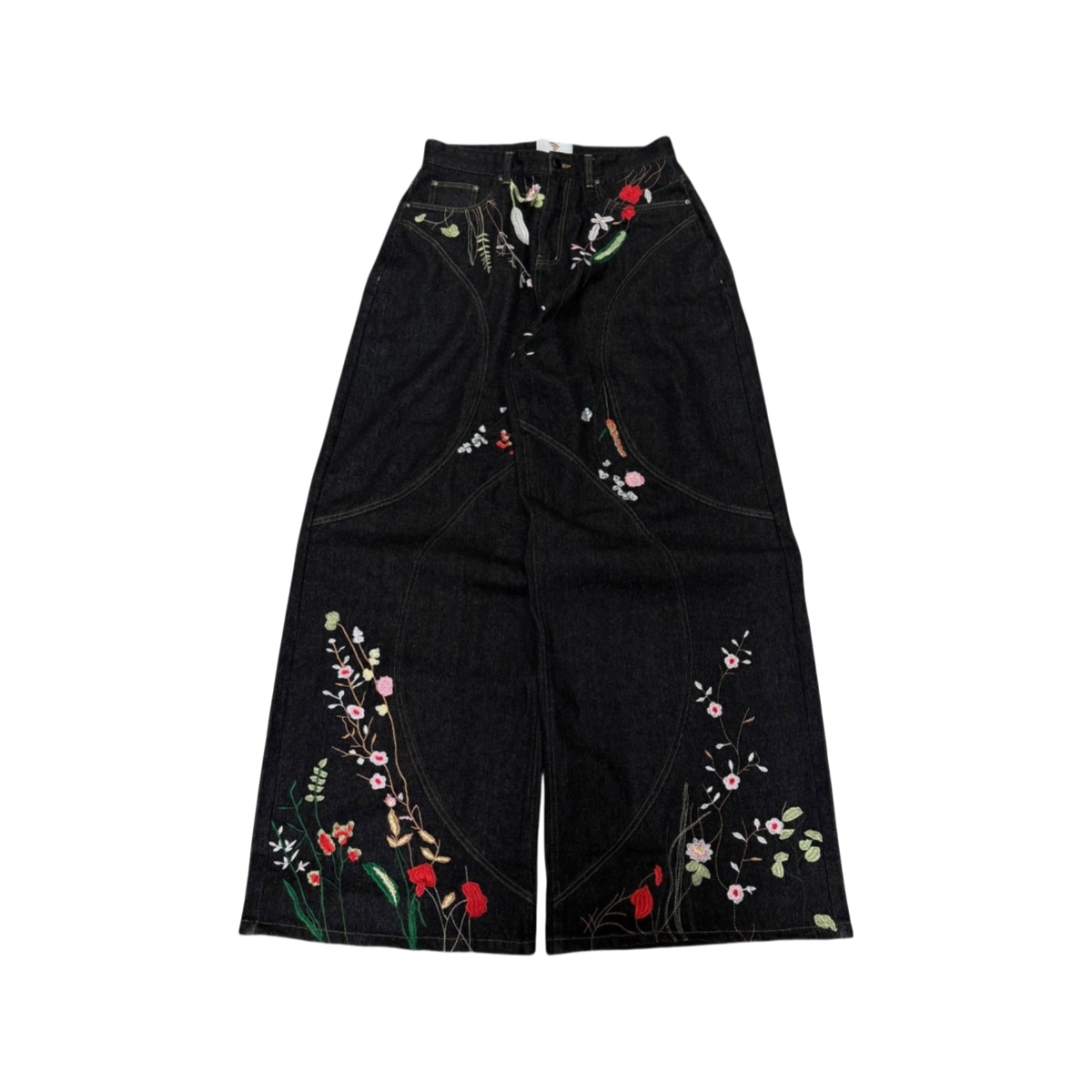 "FLORAL" BAGGY DENIM-OSI