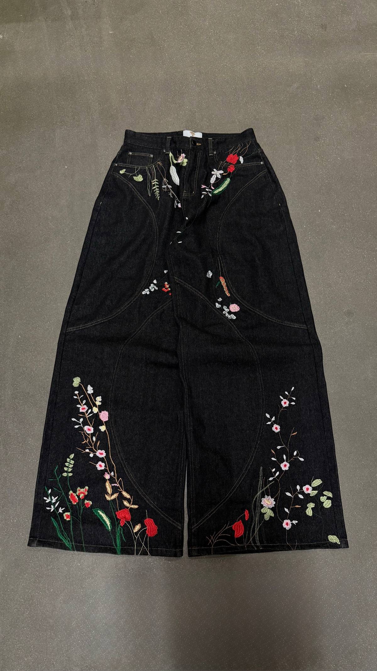 "FLORAL" BAGGY DENIM-OSI