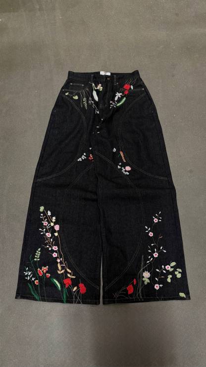 "FLORAL" BAGGY DENIM-OSI