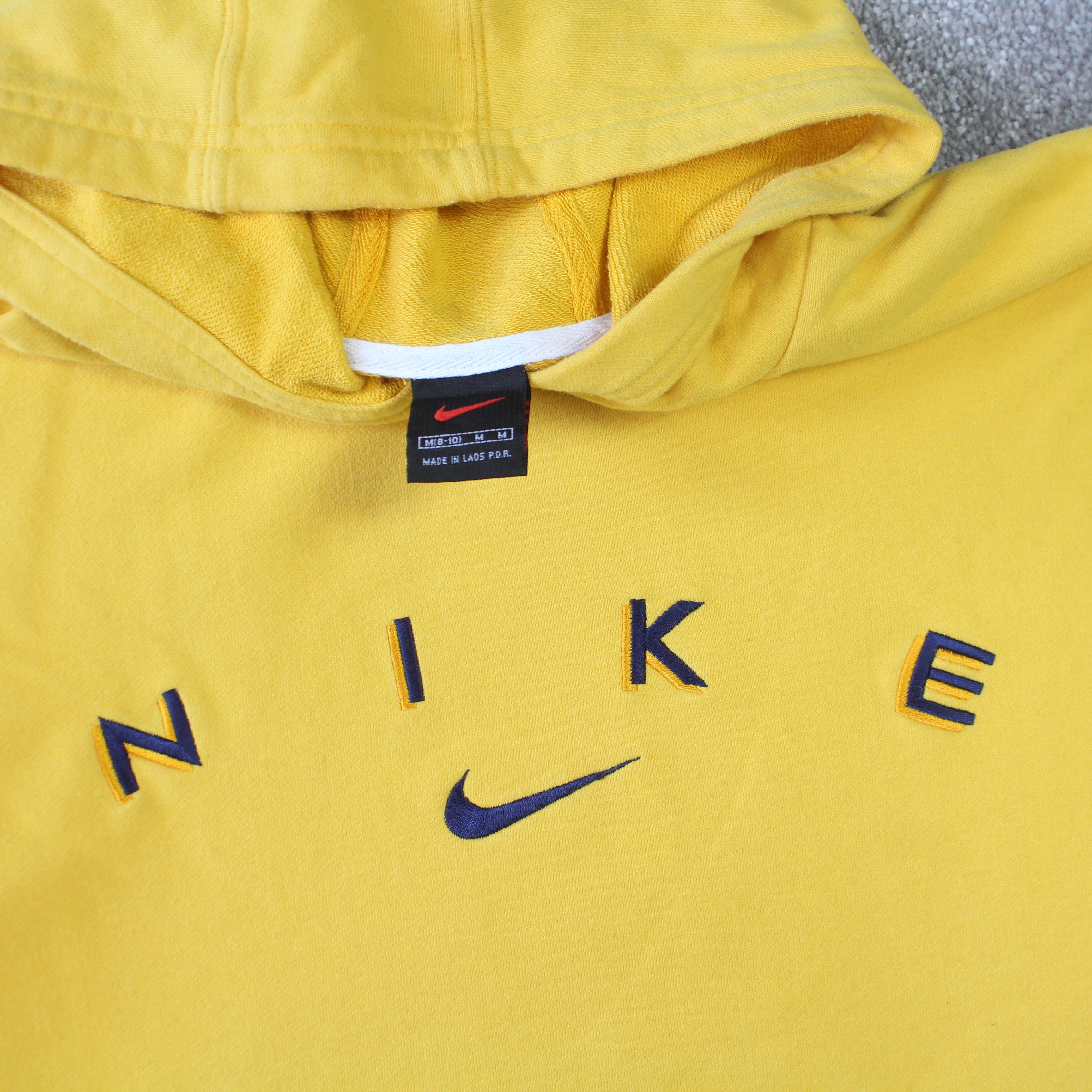 RARE 1990s  Spell Out Hoodie Yellow-OSI
