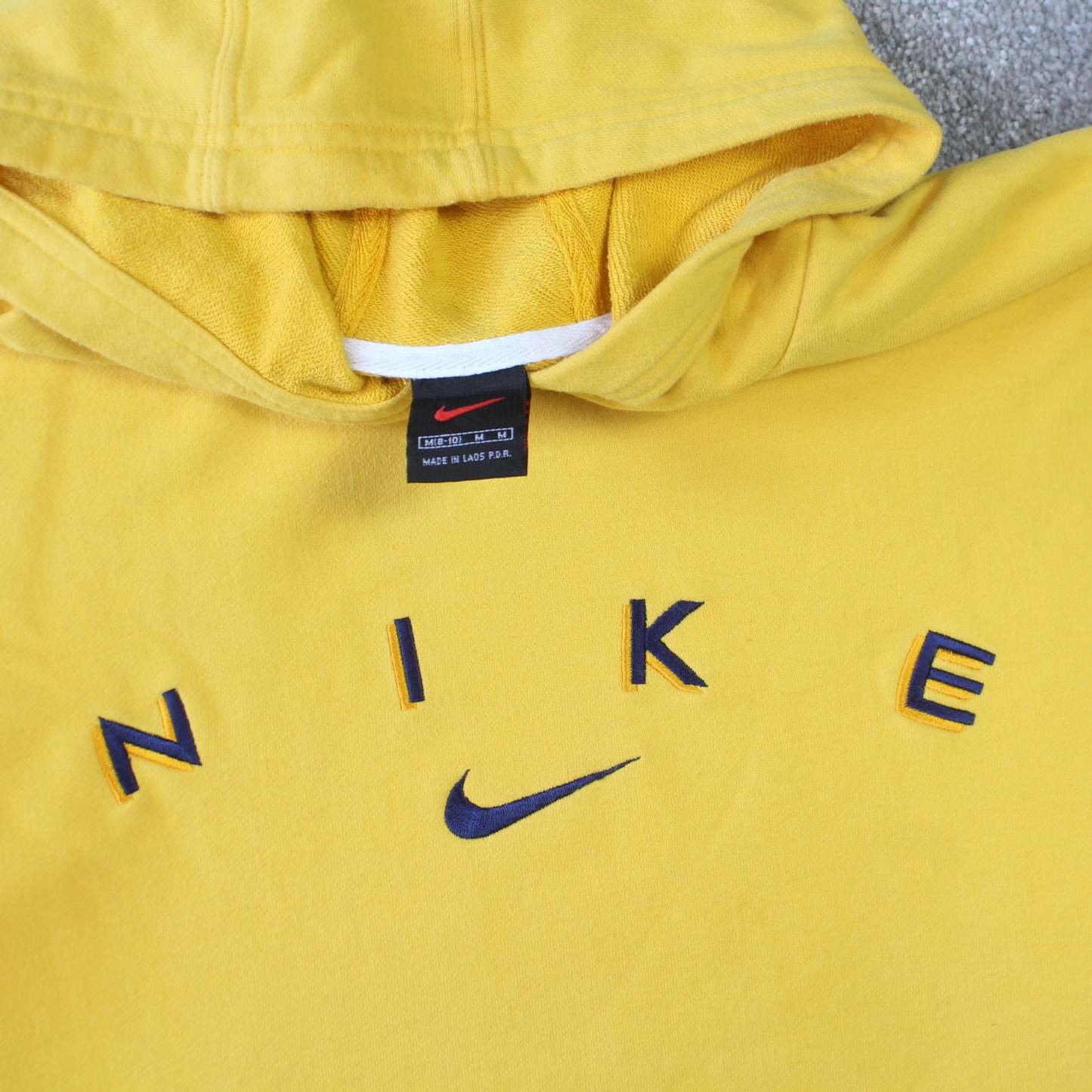 RARE 1990s  Spell Out Hoodie Yellow-OSI