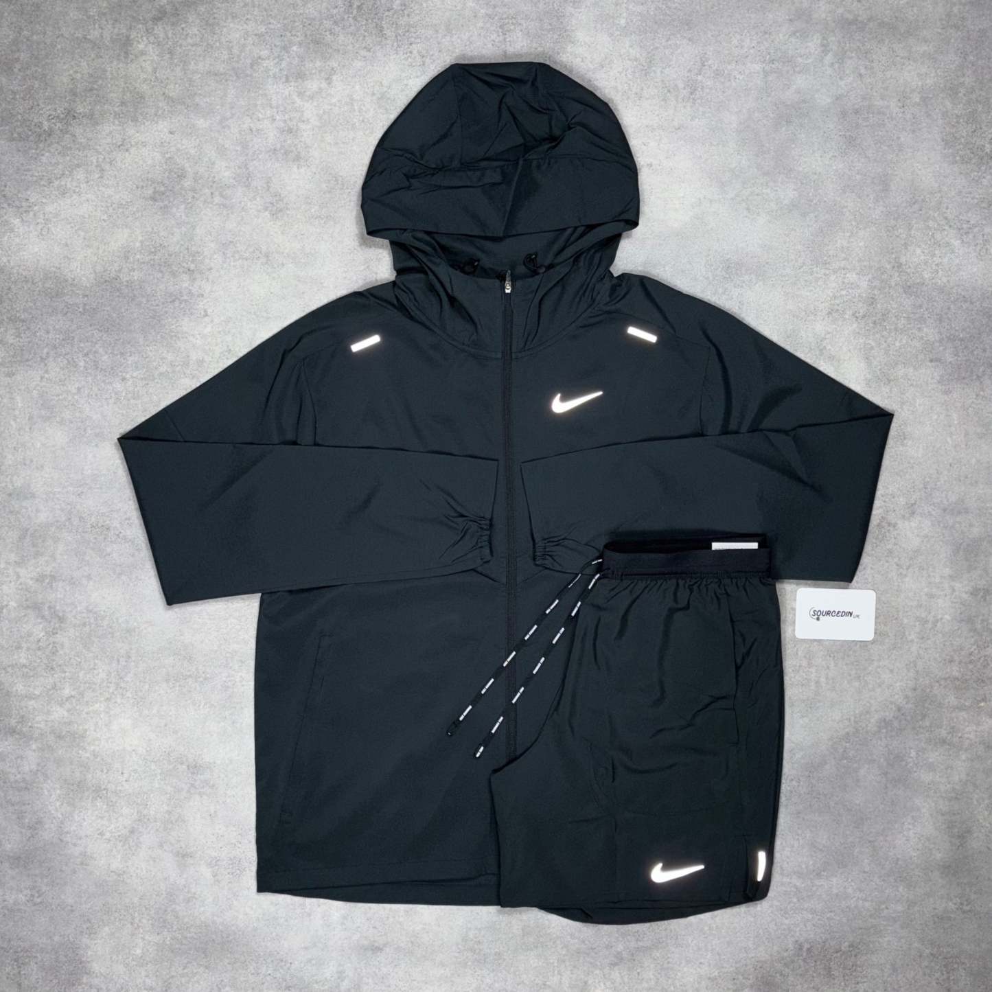 Uv Windrunner Jacket Black & Black/Grey 7” Flex Stride Short Set-OSI