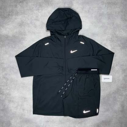 Uv Windrunner Jacket Black & Black/Grey 7” Flex Stride Short Set-OSI