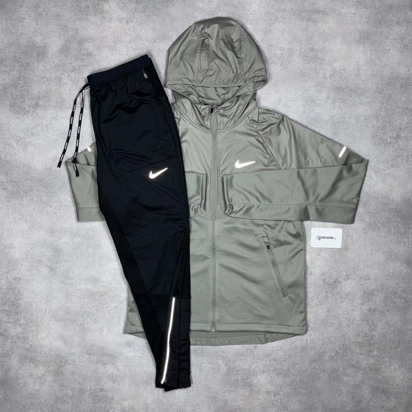 Sphere Miler Repel Jacket Jade Green & Black Phenom Bottoms Set-OSI