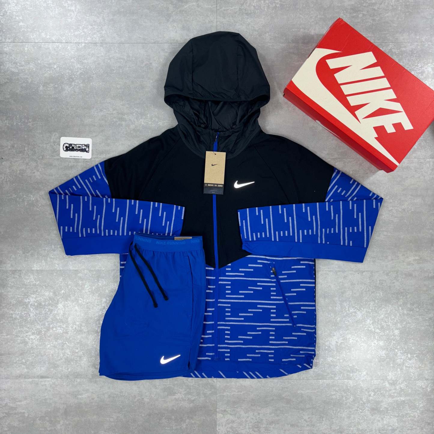 Running Division Windbreaker Jacket Blue & Blue Flex Stride Shorts-OSI