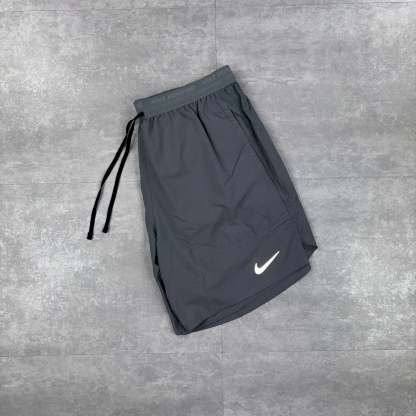 White Windbreaker Set & Grey Flex Strides Shorts Set-OSI
