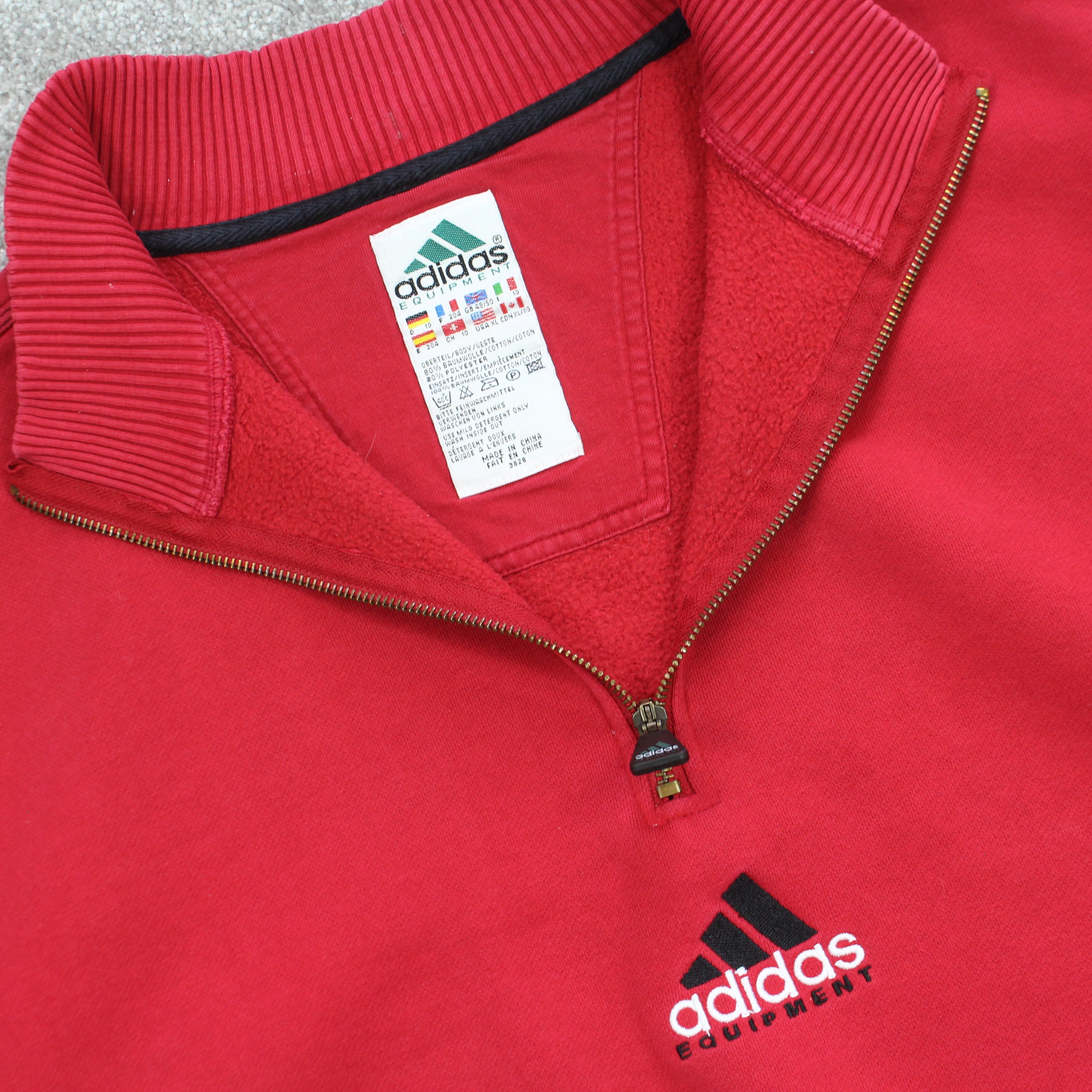 RARE EQT 1/4 Zip Sweatshirt Red-OSI