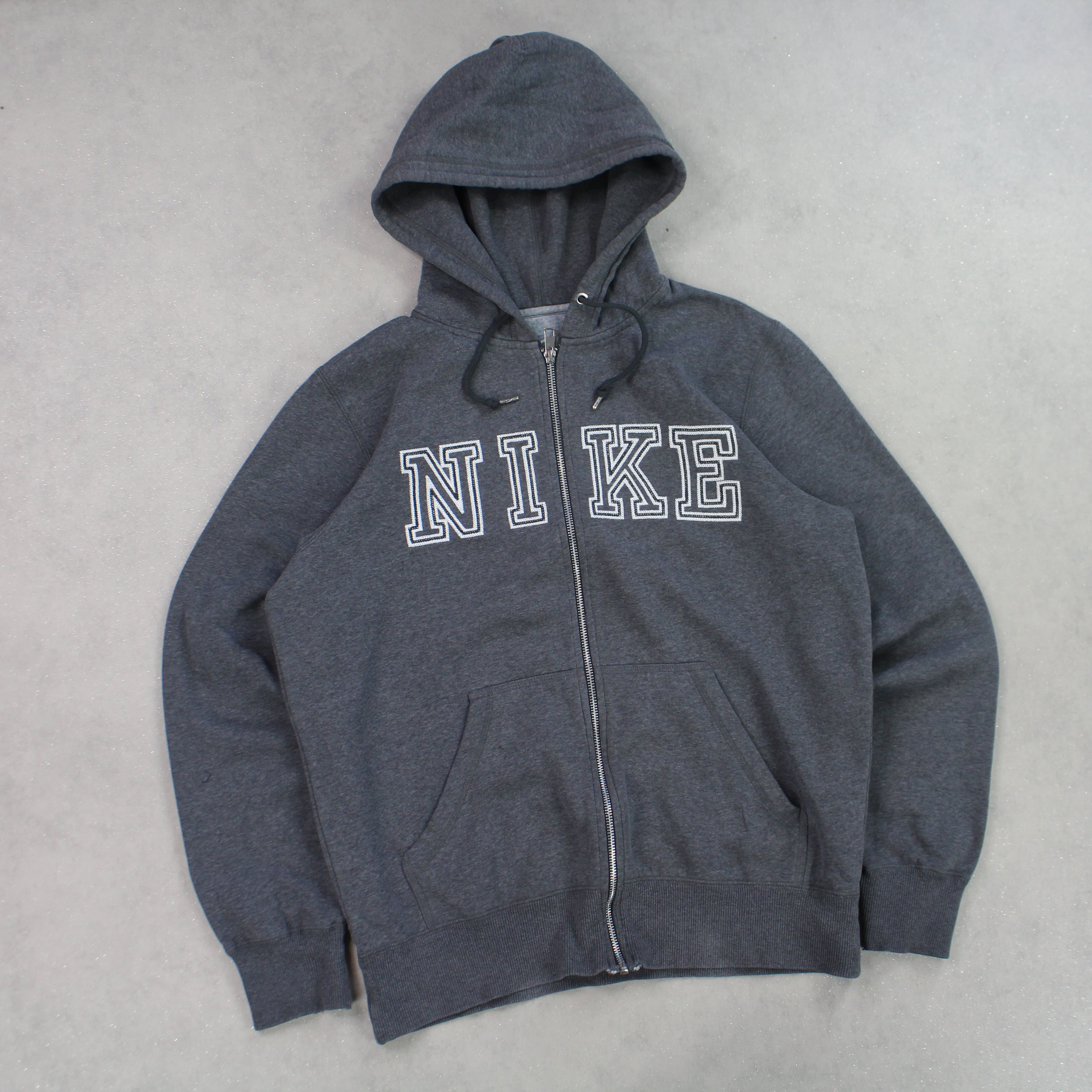 RARE 2000s  Zip Up Hoodie Grey-OSI