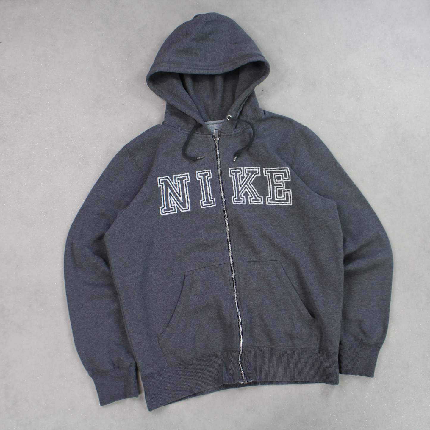 RARE 2000s  Zip Up Hoodie Grey-OSI