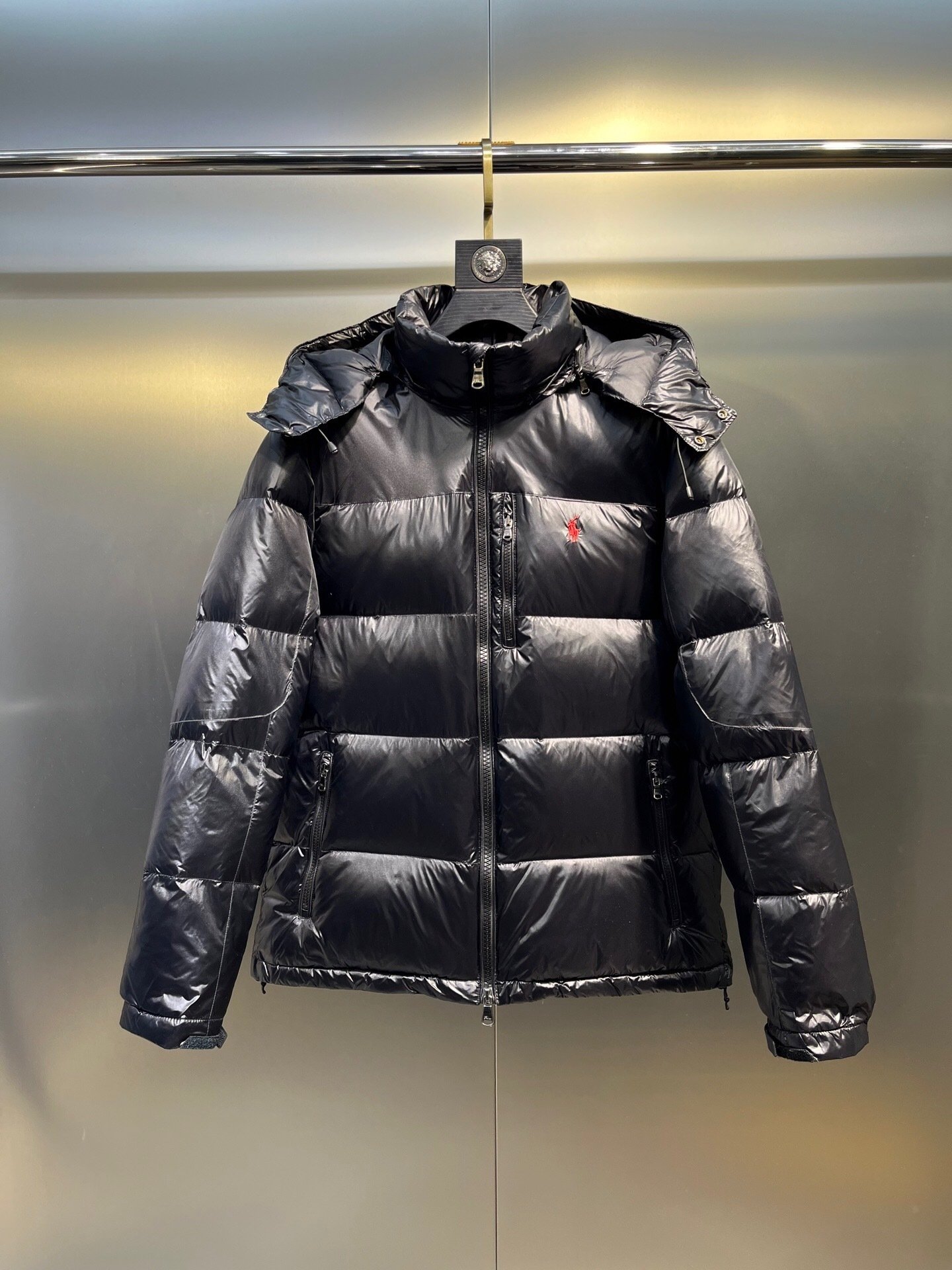 Polo Ralph Lauren Black Shiny Down Puffer Jacket