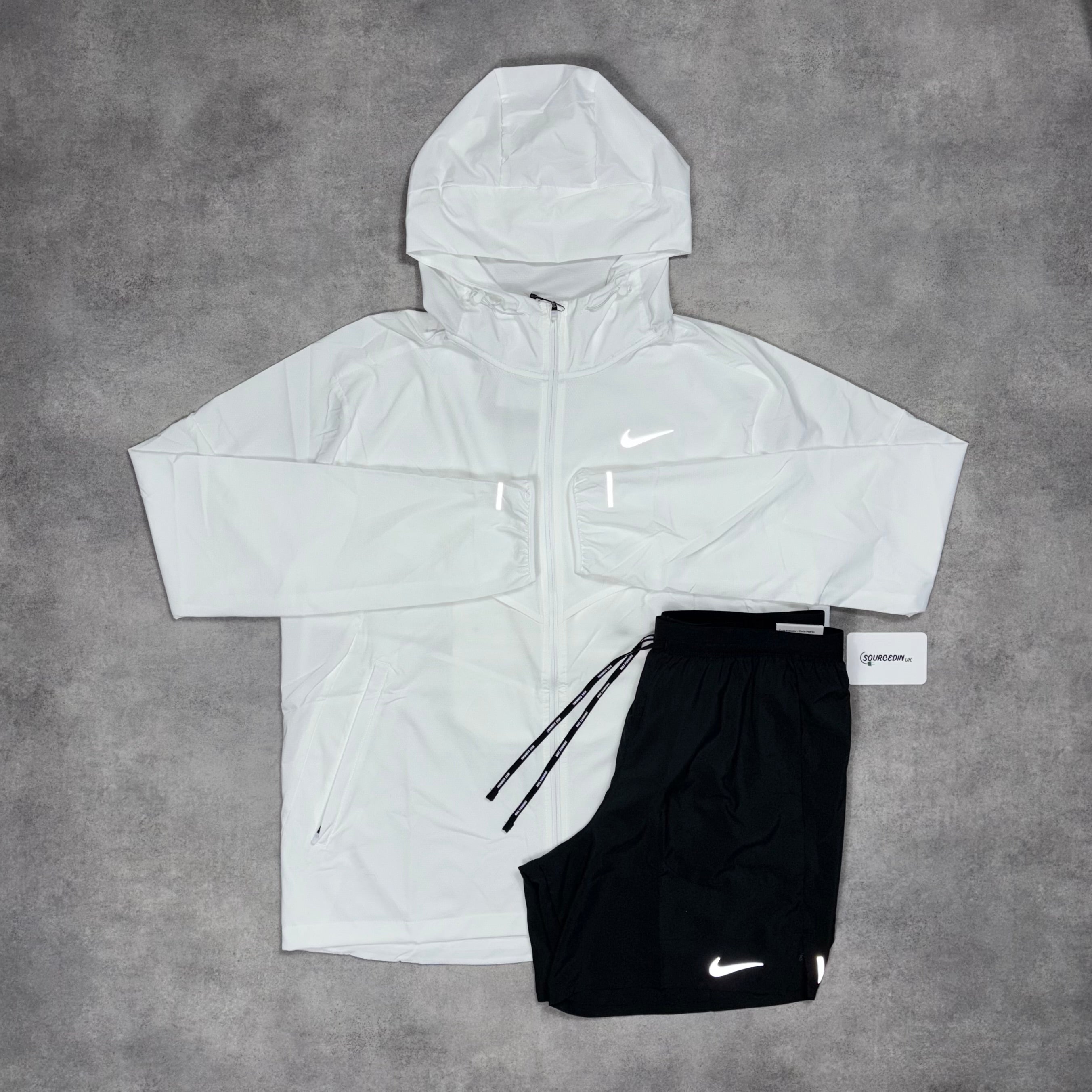 Uv Windrunner Jacket Ice White & Black/Grey 7” Flex Stride Short Set-OSI