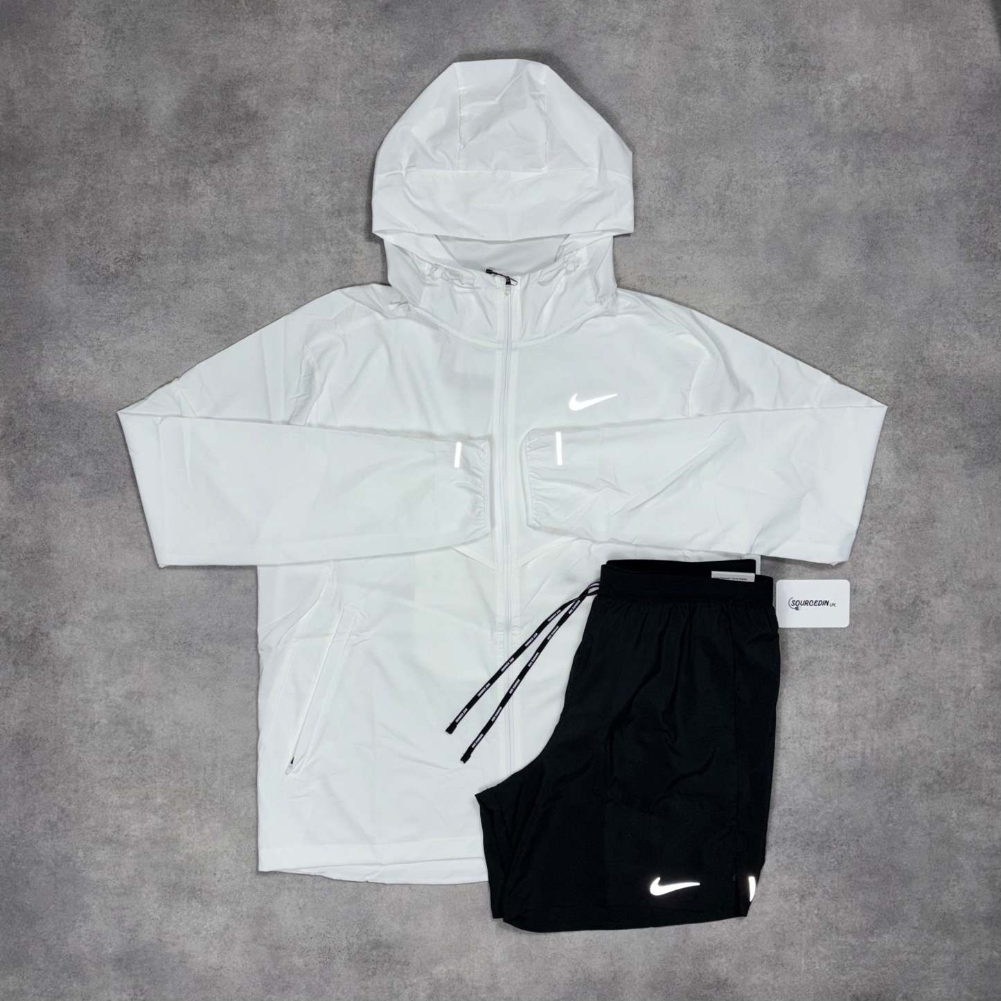 Uv Windrunner Jacket Ice White & Black/Grey 7” Flex Stride Short Set-OSI