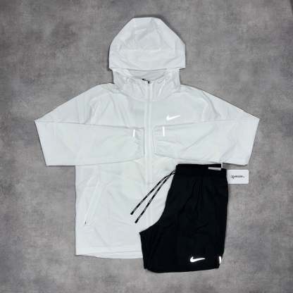 Uv Windrunner Jacket Ice White & Black/Grey 7” Flex Stride Short Set-OSI