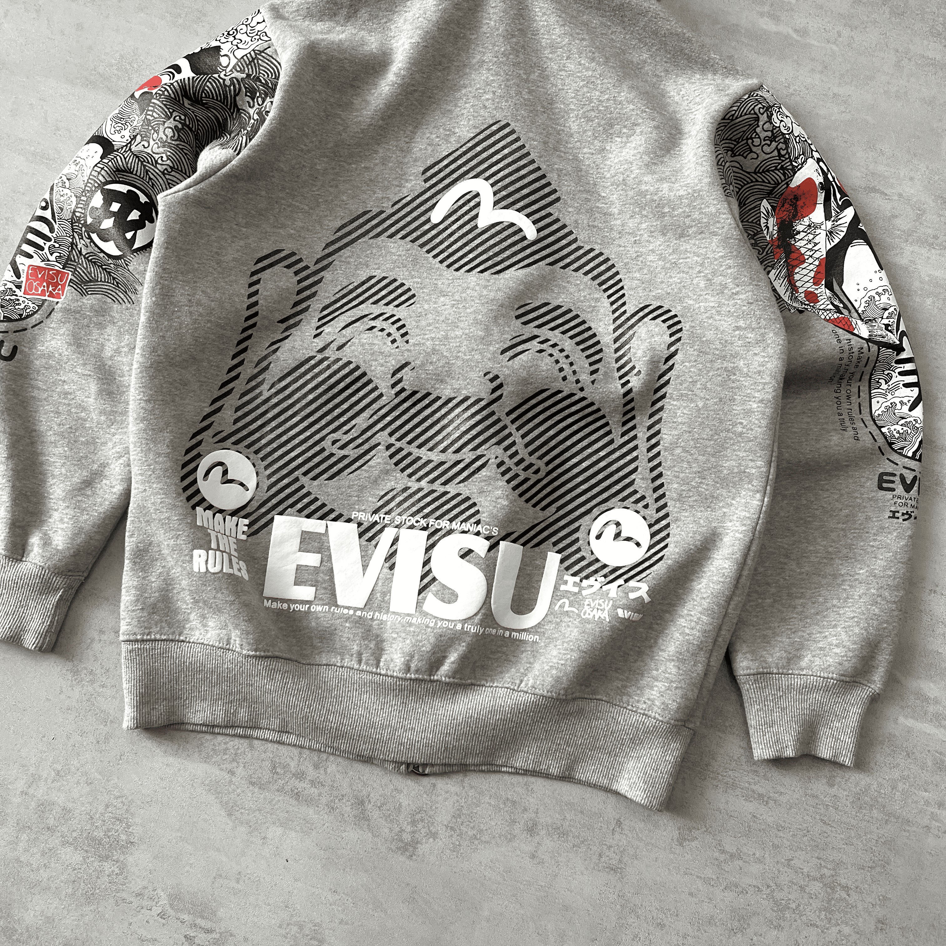 RARE 1990s zip heavyweight emboredired hoodie-OSI
