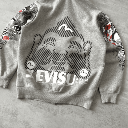 RARE 1990s zip heavyweight emboredired hoodie-OSI