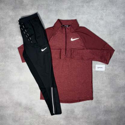 Element 1/4 Zip Burgundy & Black Phenom Bottoms-OSI