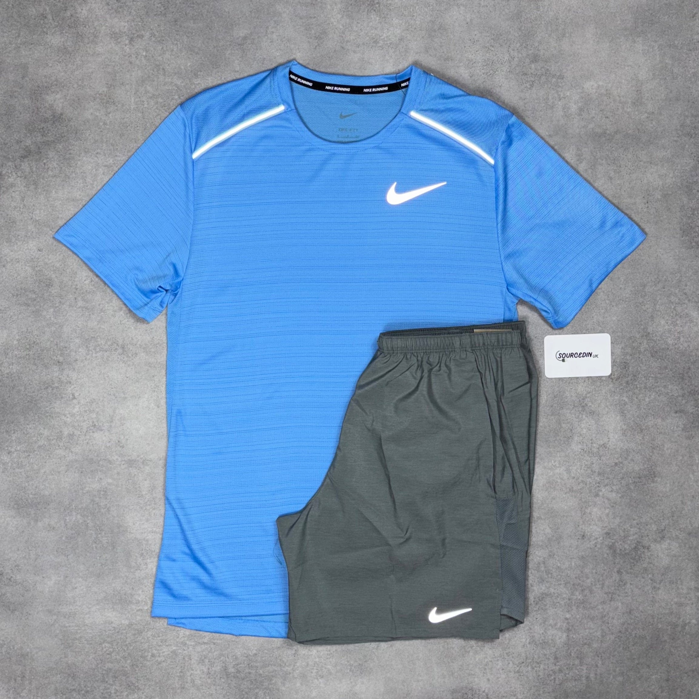 Miler T-Shirt University Blue & Grey/Black 7” Challenger/Flex  Short Set-OSI