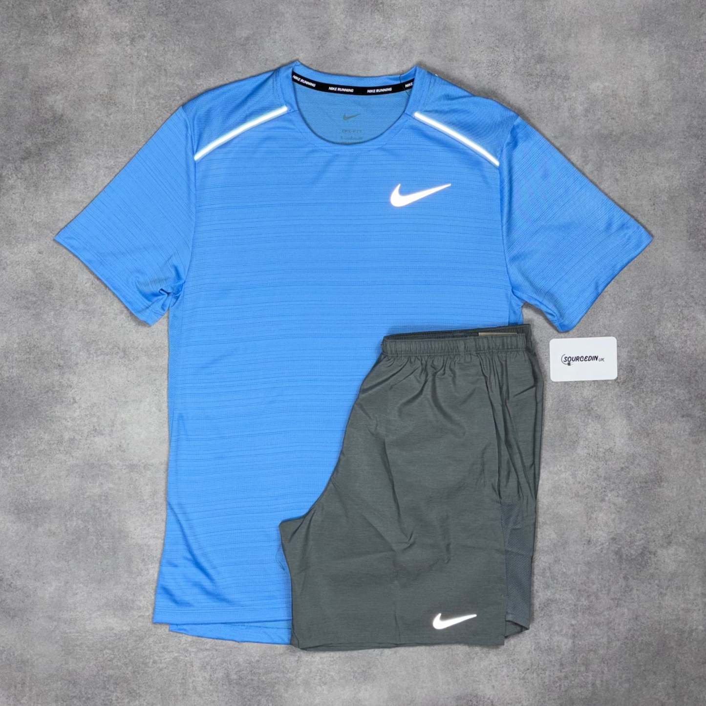 Miler T-Shirt University Blue & Grey/Black 7” Challenger/Flex  Short Set-OSI