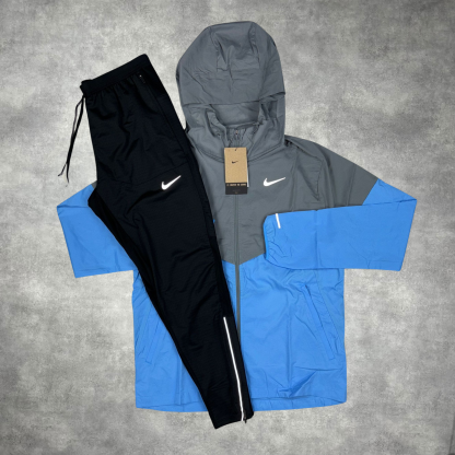 Uv Windrunner Jacket Grey/Blue & Black Phenom Bottoms Set-OSI