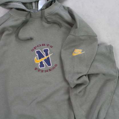 RARE 1990s  Sports & Fitness Hoodie Green-OSI