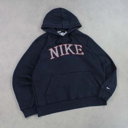 RARE 2000s  Spell Out Hoodie Navy-OSI