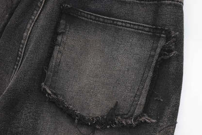 Crisscross Stitch Baggy Jeans-OSI