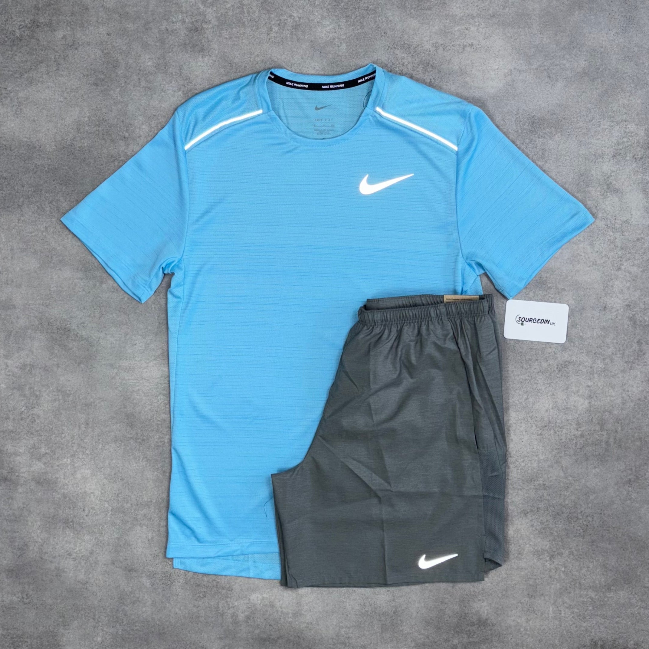 Miler T-Shirt Pacific Blue & Grey/Black 7" Challenger/Flex Short Set-OSI