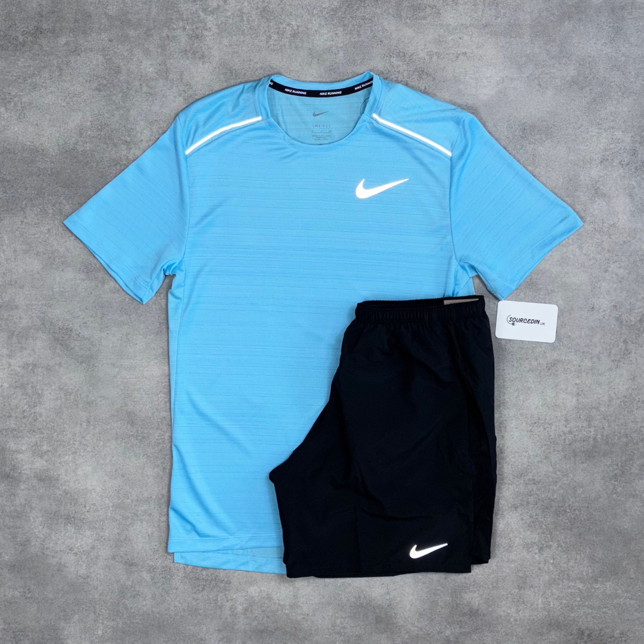 Miler T-Shirt Pacific Blue & Grey/Black 7" Challenger/Flex Short Set-OSI