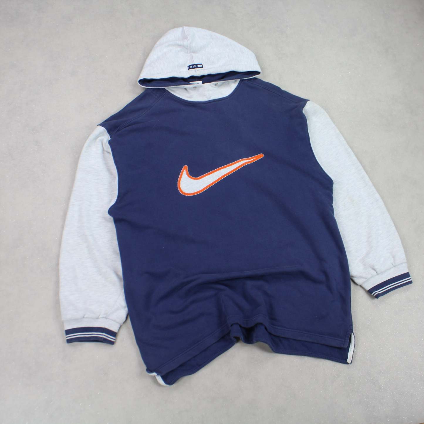 RARE 1990s  Swoosh Hoodie Navy-OSI