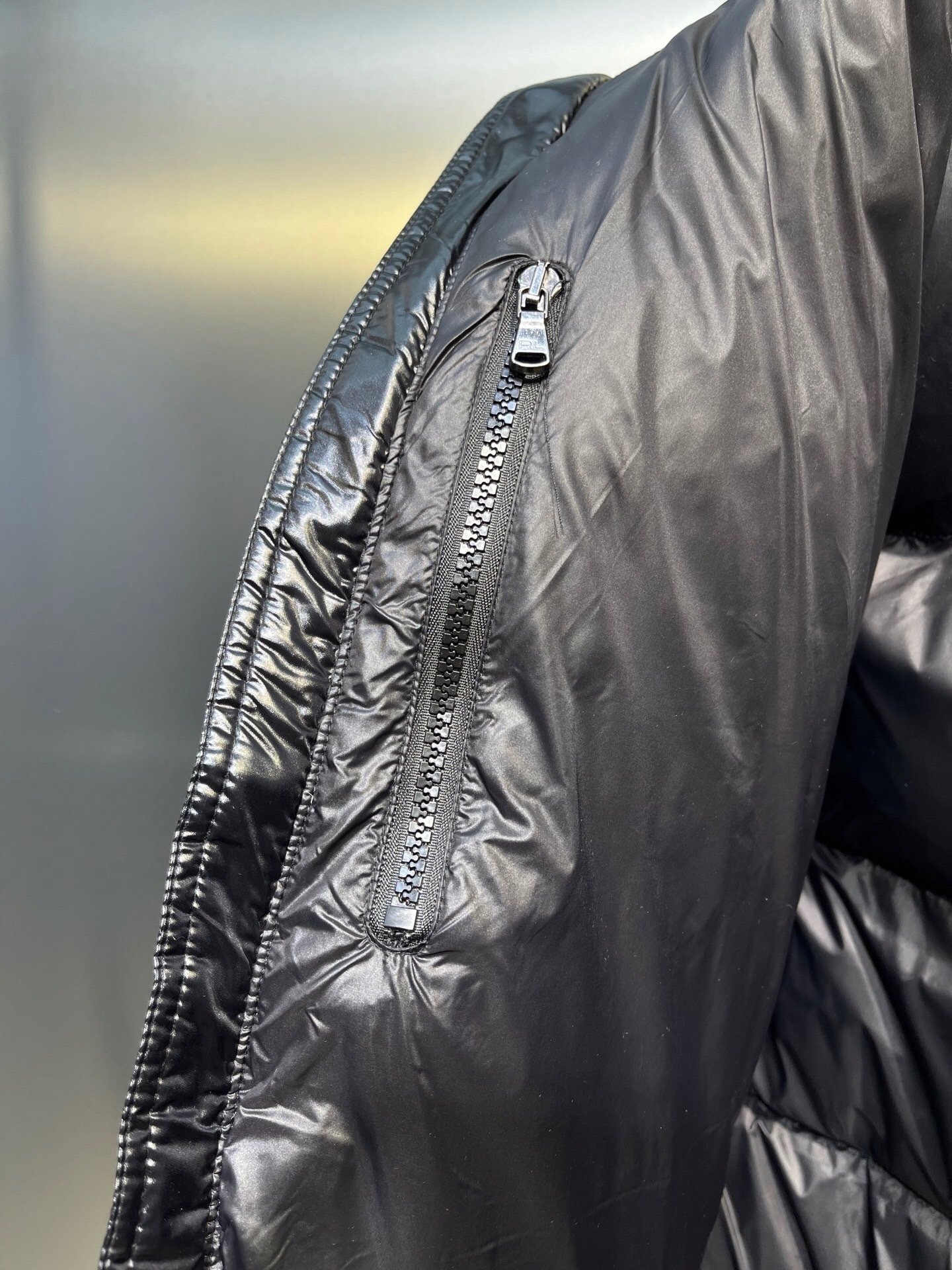 Polo Ralph Lauren Black Shiny Down Puffer Jacket